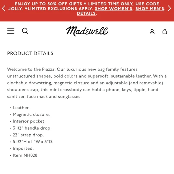 Madewell Mini Piazza Crossbody Bag in Black Leather - Picture 5 of 10